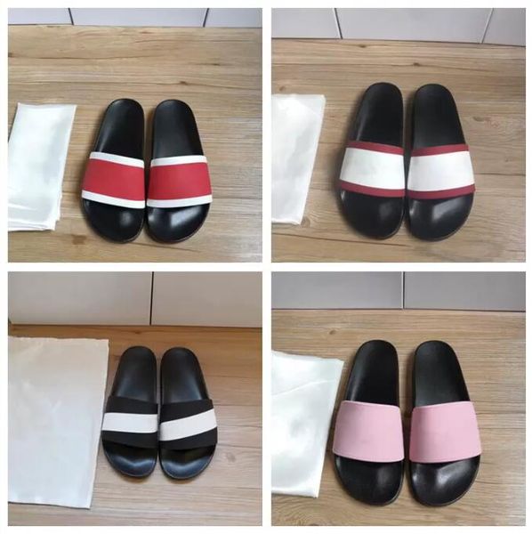 

men's and women's classic designer slippers logo shoes luxury sandals designer slippers summer fashion wide flat slippers european, Black