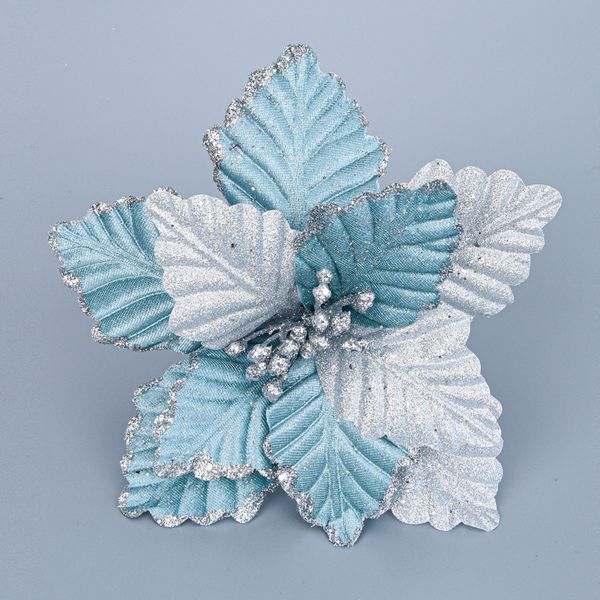 Blauer weißer Blumenbaum-Anhänger-Kranz-Rattan-Weihnachtsszenen-Dekoration Y201020