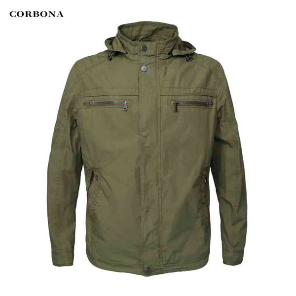 Corbona 2022 Neue Männer Übergroße Jacke Army Force Outdoor Fashion Multi Taschen Winddicht Windjacke Mantel Marineblau Grün Parka