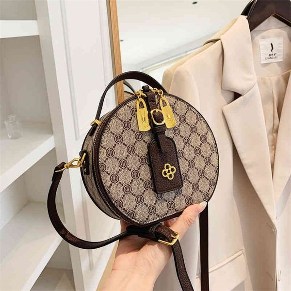 

75% off outlet store high sense women's cake 2022 new fashion printed messenger single shoulder small round bag