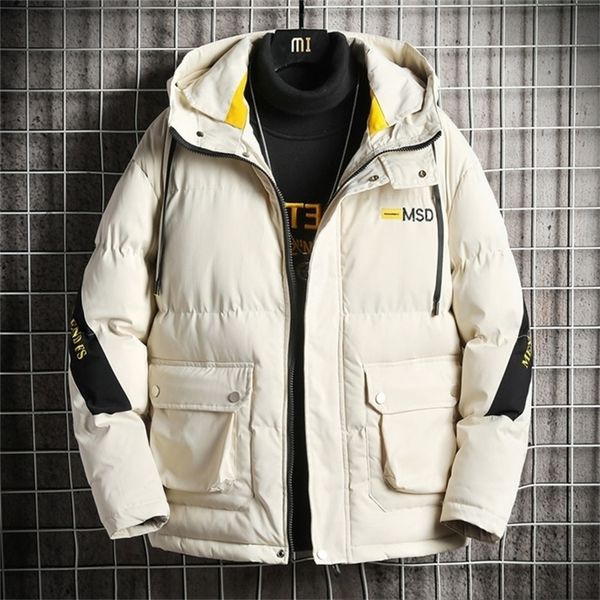 

winter coats men streetwear brand parks coats men high street jacket thick warm clothing male fashion winter jacket 201127, Black