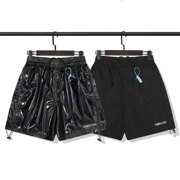 

men's shorts spring and summer we11 metal colorful laser shorts for men women, White;black