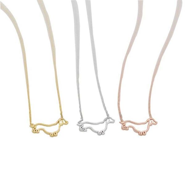 

dachshunds fashion pendant necklaces dog frame pendant necklaces lovely animal series plated gold necklaces for women258h, Silver