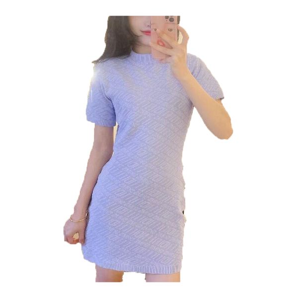 

designer womens work dresses knitted sweater dress fashion panelled hollow out dress women short sleeved dresss long skirts vintage blouse l, White;black