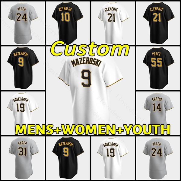 

2021 pittsburgh men women youth chris archer baseball jerseys roberto clemente dave parker kevin newman 55 josh bell 59 joe musgrove pirates, Blue;black