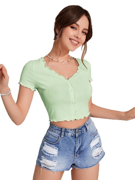 

lettuce trim crop tee n7ti#, White