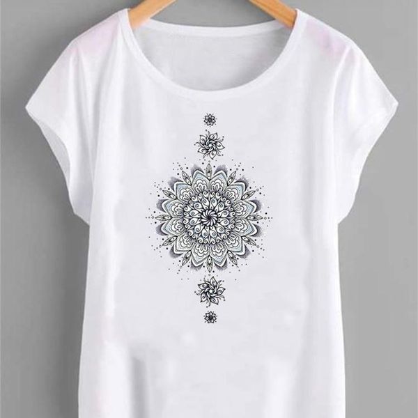 

women print summer flower 90s lovely trend t shirts clothing fashion shirt female graphic t short sleeve cartoon tee t shirt 220628, White