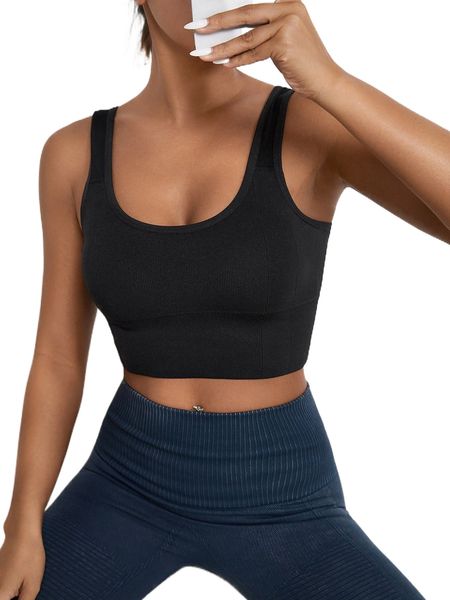 

high support scoop neck sports bra u5t6#, Gray
