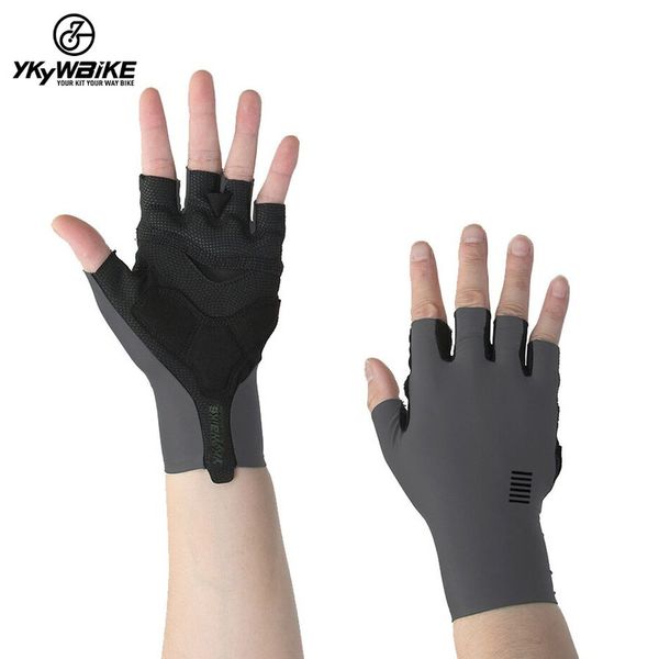 

ykywbike cycling gloves half finger mens women  summer road bike riding xrd padding bicycle fluo orange 220812, Blue;gray