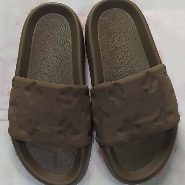 

men designer sandals beach slides women slippers crocodile leather leather flip-flops ladies orange wear shoes foam runner 07, Black