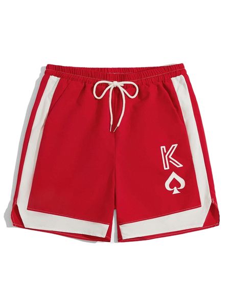 

romwe guys letter side striped shorts y8ek#, White;black