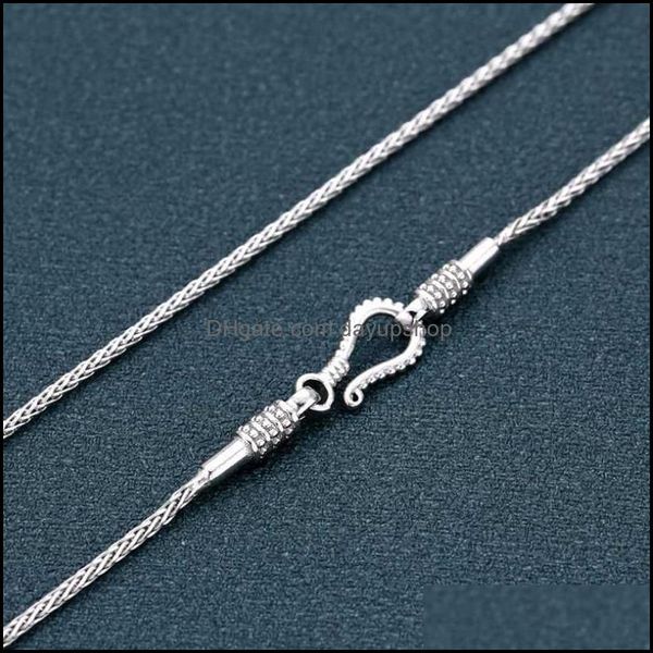 

chains necklaces pendants jewelry s925 sterling sier retro trend rope weaving necklace woman thai personality chain necklav dhr09, Silver