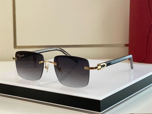 

new fashion sunglasses frameless luxury design classic square eye protection men's and women's uv400, White;black