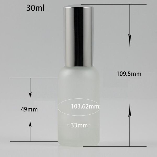 Nachfüllbare mattierte runde Glasparfümflasche mit Aluminiumzerstäuber, leerer Kosmetik-Make-up-Sprühflaschenbehälter für die Reise