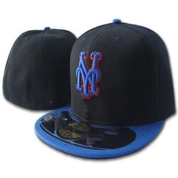 

mets fitted hats baseball caps flat peak hip hop houston cap men women full closed gorra 2021254u, Blue;gray