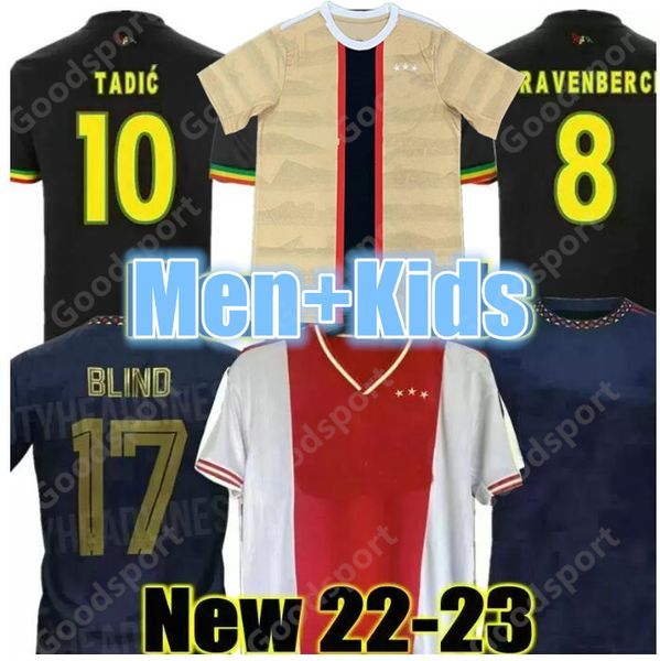 

tadic 21 22 23 bobfans soccer jersey player version berghuis haller third black kit blind klaassen gravenberch 2022 2023 football shirts men, Black;yellow