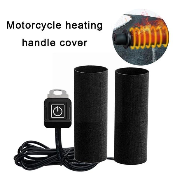 Manubrio 12v Moto Manopole riscaldate elettriche Pastiglie Riscaldamento resistente al calore Nastro manubrio Kit maniglia moto Copertura Resi U5c2