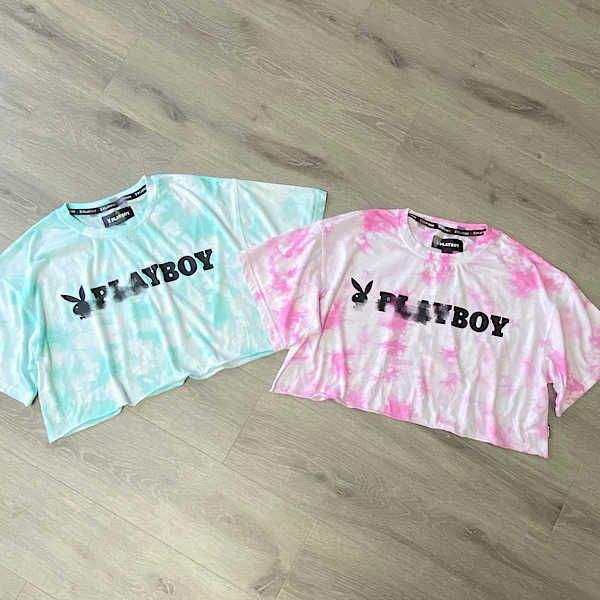 

women's t-shirt 21 year new super short bunny tie dyed t-shirt, White