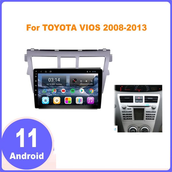 

9 inch android 10 car video radio gps multimedia player for toyota vios 2007-2013 dvd navigation navi stereo bt