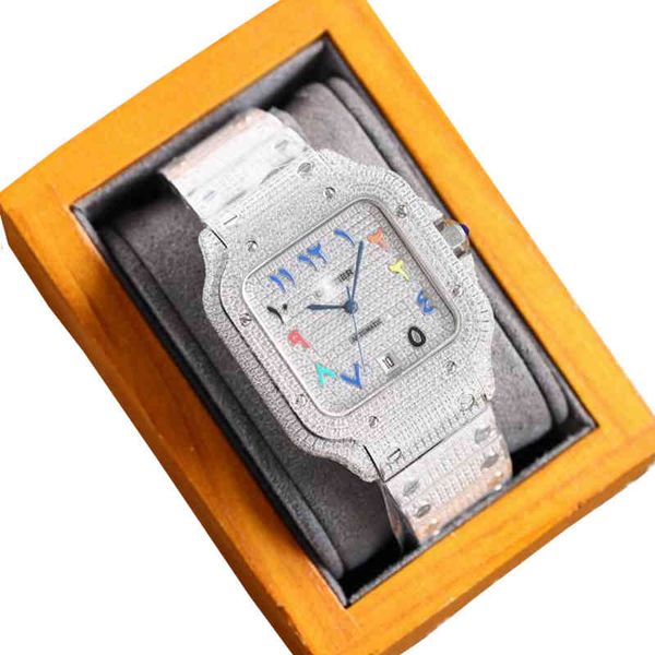 

2022 factory online export fashion design watches with diamonds men luxury stainls steel calendar date quartz wrist busins for man leather c, Slivery;brown