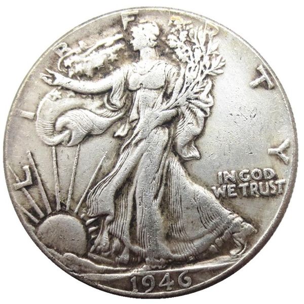 

us 1946 psd walking liberty half dollar craft silver plated copy coins meta183s