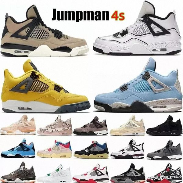 

4s basketball shoes black cat 4 cactus jack oreo universitys blue sneaker sail kaws purple metallic bred tech white designers sneakers 36-47