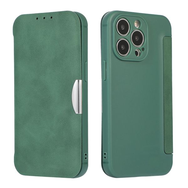 Capa de telefone magnética para iPhone 13 12 11 Pro máximo xr xs 7 8 plus SE2 SE3 Samsung Galaxy S20 Ultra S21FE S20FE Ultra Fin Fin Slot Slot Leather Wallet Chela