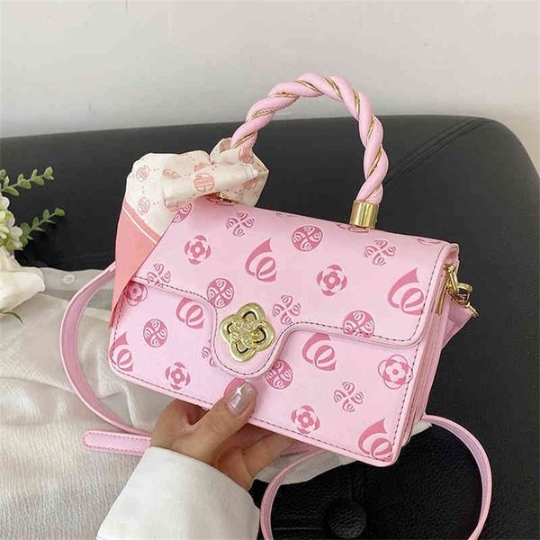 

handbag fashion style portable single shoulder bag ins printed square fresh and sweet small bag purses outlet online