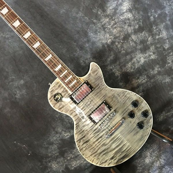 

diy brand new grey striped 6 string electric guitar