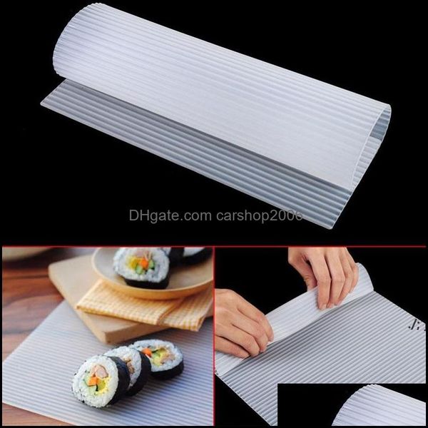 Strumenti per sushi Cucina Cucina Sala da pranzo Bar Giardino domestico Lavabile riutilizzabile Stampo per rotoli Tappetino per cibo giapponese Rullo per rotolare Sile Rice Maker Cake Paf1