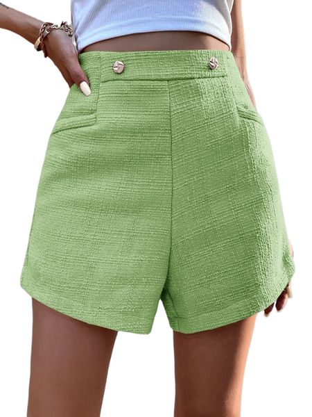 

tweed pocket front shorts d5zf#, White;black