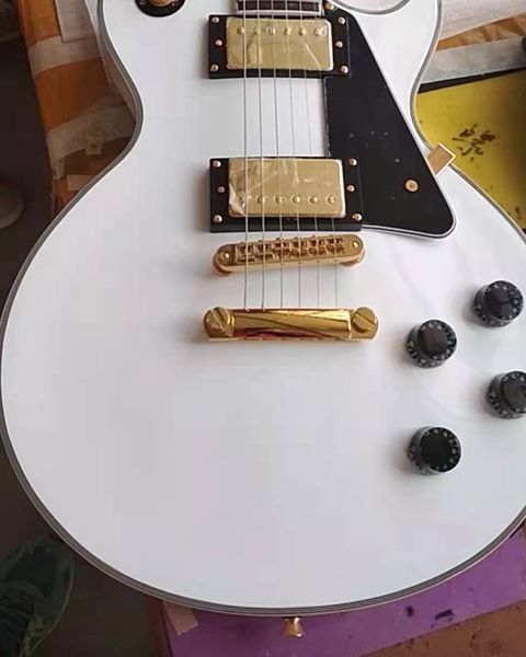 

customized ebony fretboard white gloss electric guitar as customers requests