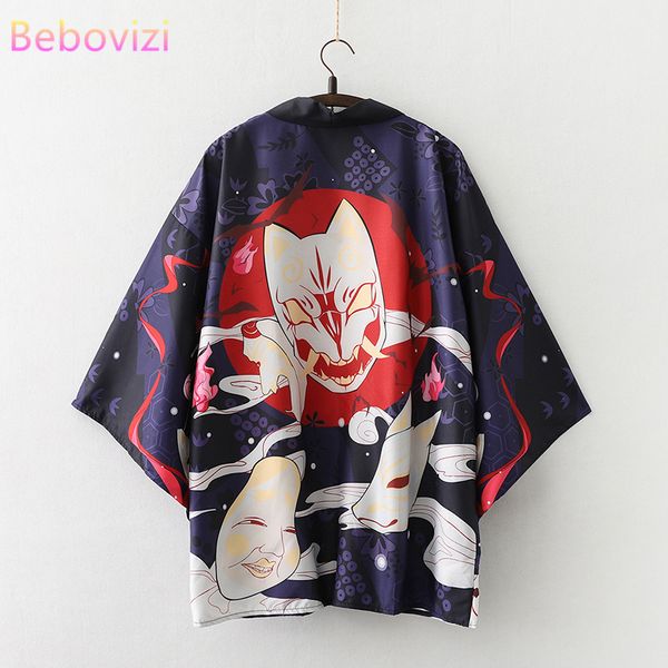 

2022 new summer loose nicholas black japanese streetwear cardigan women men harajuku haori kimono cosplay blouse yukata, Red