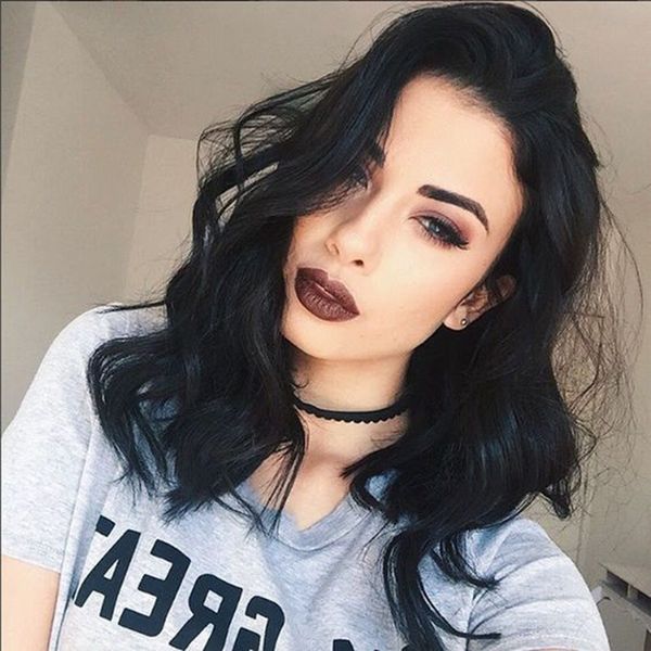 

wig woman long curly hair european and n fashion big wave fluffy natural chemical fiber full head cover, Black