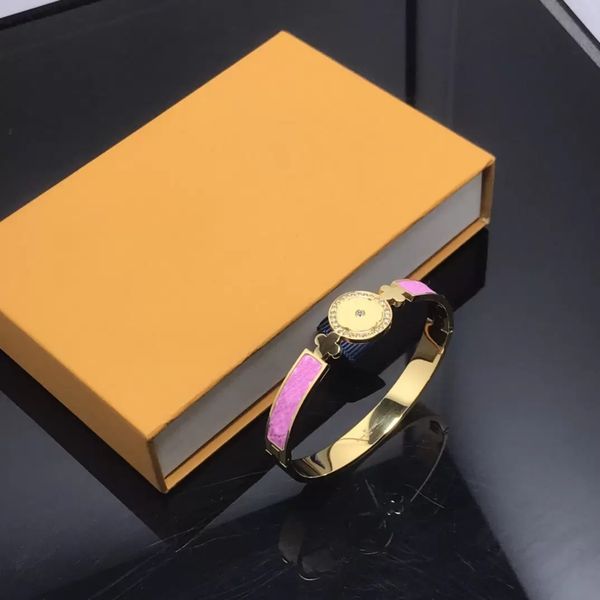 

designer bracelets for men women charm diamond bangle gold chain pink flower love jewelry jewelry bracelet gifts box, Black