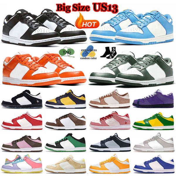 

big size us13 dunks panda casual shoes for women men black white coast unc sail team green court purple mens trainers outdoor sports