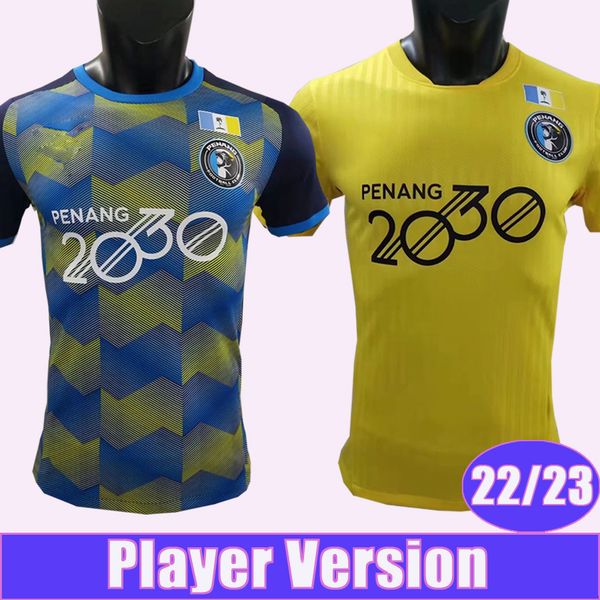 

2022 2023 malaysia penang chow mens player version soccer jerseys home fancy blue away yellow football shirts short sleeve uniforms, Black;yellow