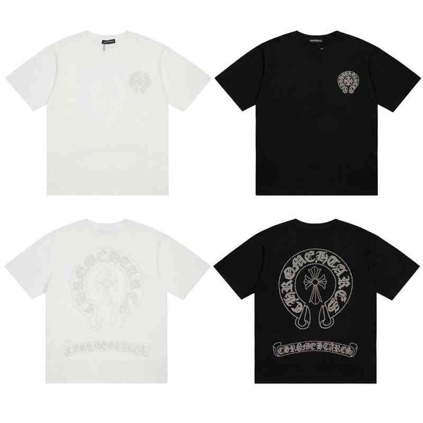 

factory online export designer brand short sleeves 22 new chrome ch horseshoe sleeve men and women, White