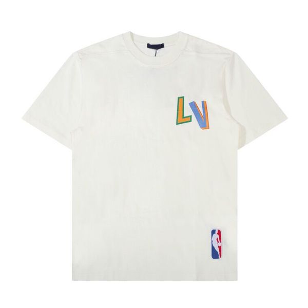 

designer tide t shirts chest letter laminated print short sleeve high street loose oversize casual 2022 t-shirt 100% pure cotton z44g4, Black;brown