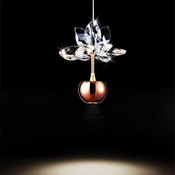 Kolye lambaları Modern Gül Altın Kristal Işıklar Led Tek Baş Restoran Yemek Odası Lamba Masa Bar Lusting Lighting Pendent