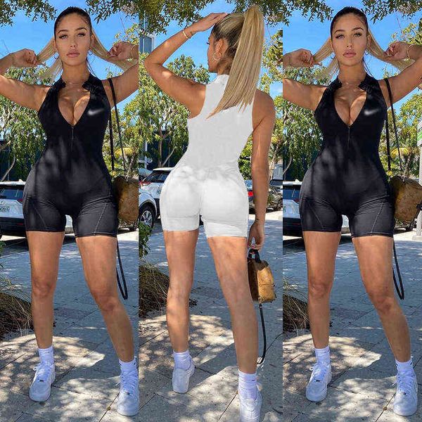 

m2049 women's summer new casual solid color jumpsuit, White