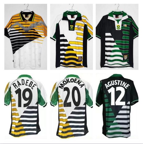

retro south 1984 1997 1998 africa soccer jersey 98 mccarthy bartlett mokoena fortune radebe classic vintage football shirt, Black;yellow