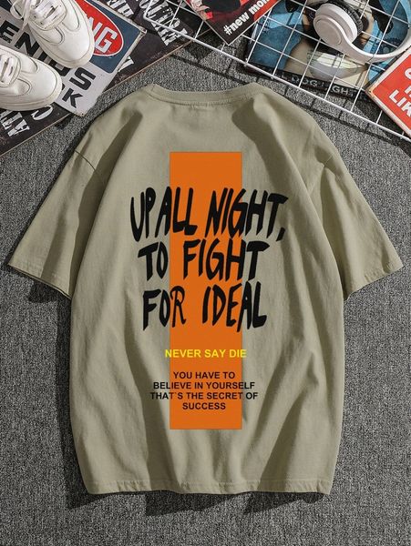 

men slogan graphic tee i7aq#, White;black