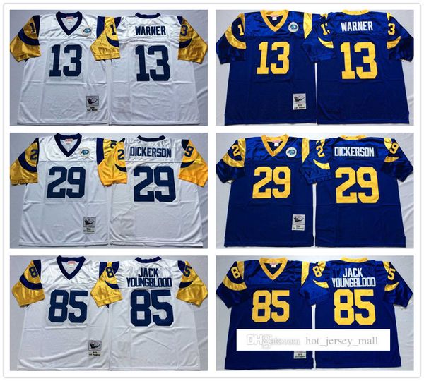 

ncaa 75th vintage football 85 jack youngblood jerseys stitched mitchell and ness 28 marshall faulk 13 kurt warner 29 eric dickerson jersey c, Black;red
