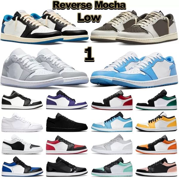 

1 low og basketball shoes for men women reverse mocha unc wolf grey shadow bred