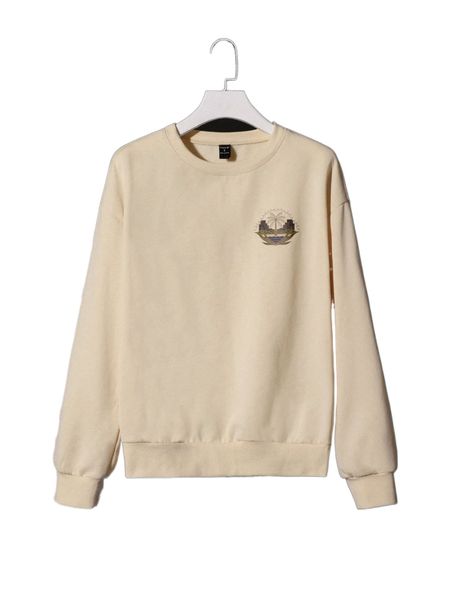 

x danielsheridan scenery print drop shoulder pullover s3mo#, Black