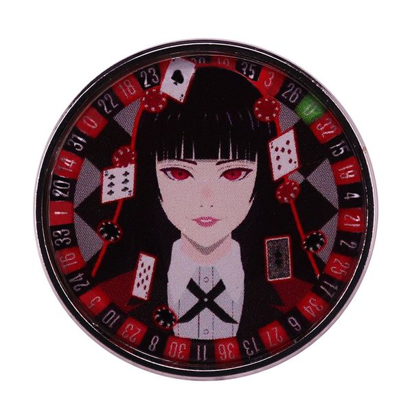 

kakegurui yumeko jabami poker chips enamel pins anime badge buttons, Blue