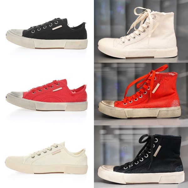 

2 pair/ups burnished midsole dirty canvas sneakers vintage distressed shoes women men youth running basketball shoe sports tariner paris hig