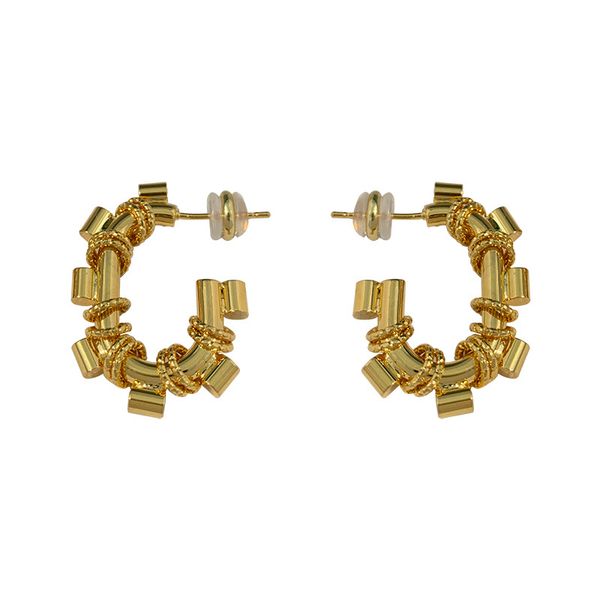 Franse gouden G-vormige metalen oorbellen Stud Vrouwelijke zomer Ins Niche Design Uniek temperament Mode oorbellen Sieraden accessoires