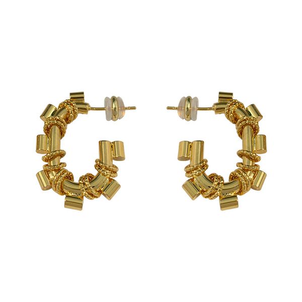 Orecchini in metallo a forma di G in oro francese con perno femminile estivo in design di nicchia Temperamento unico Orecchini di moda Accessori di gioielli